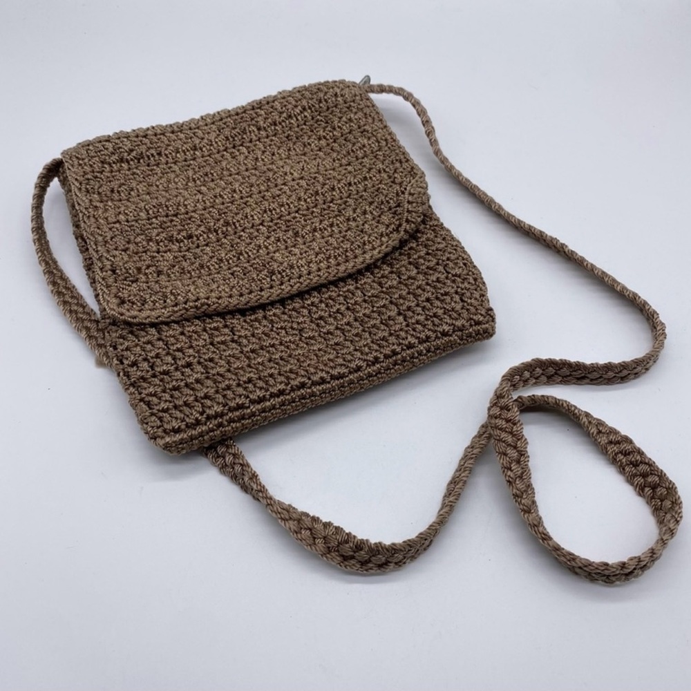 The Sak Taupe/Brown Macramé Small Crochet Crossbody Festival Bag